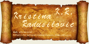 Kristina Radusilović vizit kartica